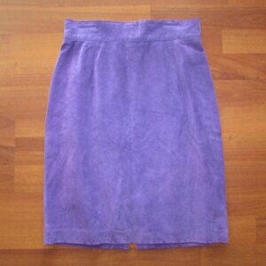DANIER Vintage Purple Leather Suede Skirt - Sz 6